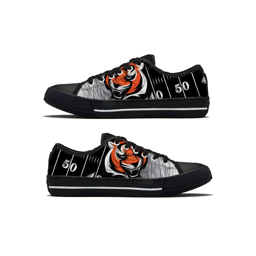Men's Cincinnati Bengals Low Top Canvas Sneakers 003